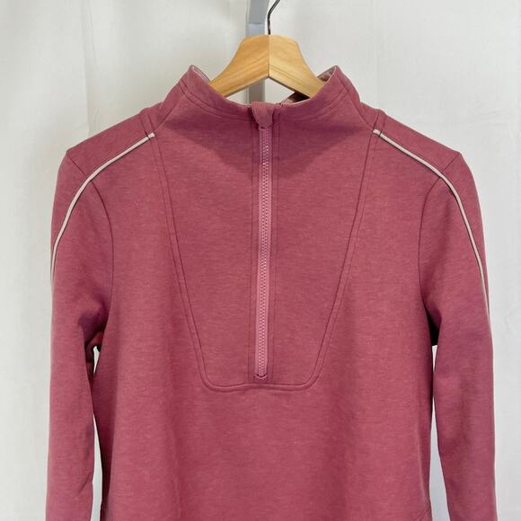 TITLE NINE Warm Up Sweatshirt Dress 1/2 Zip Funnel Neck Tunic Pink Size M - Picture 5 of 11